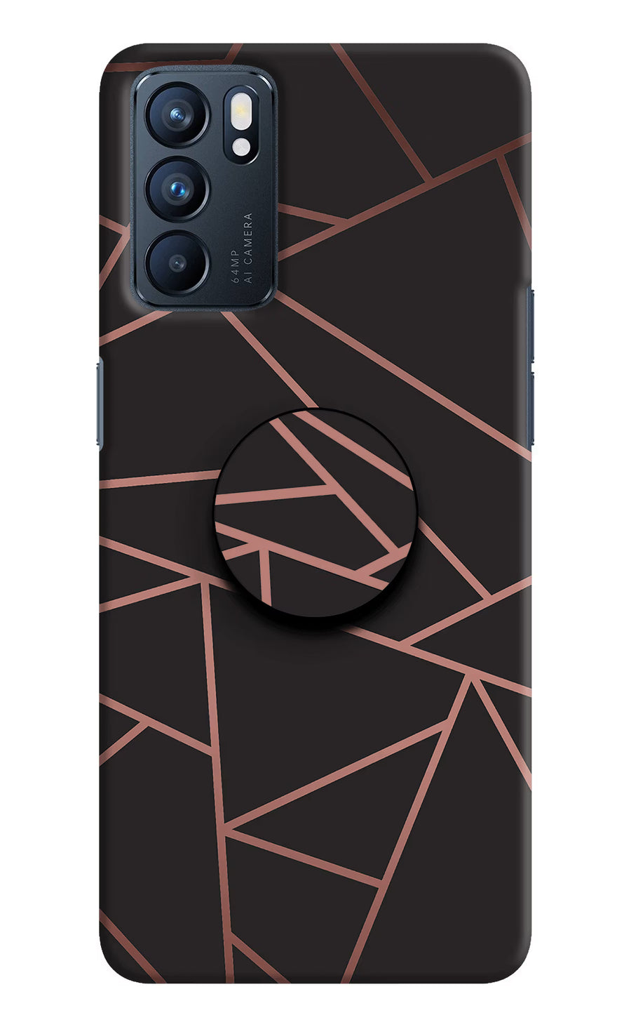 Geometric Pattern Oppo Reno6 5G Pop Case, Hard case