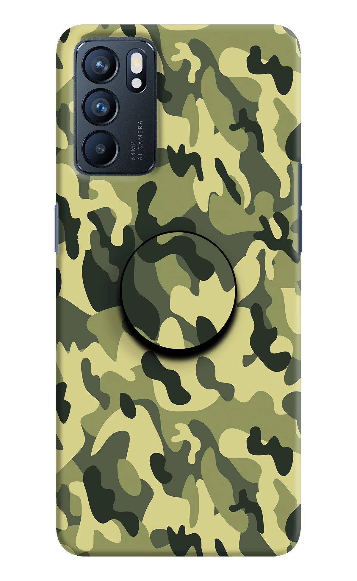 Camouflage Oppo Reno6 5G Pop Case by Casekaro
