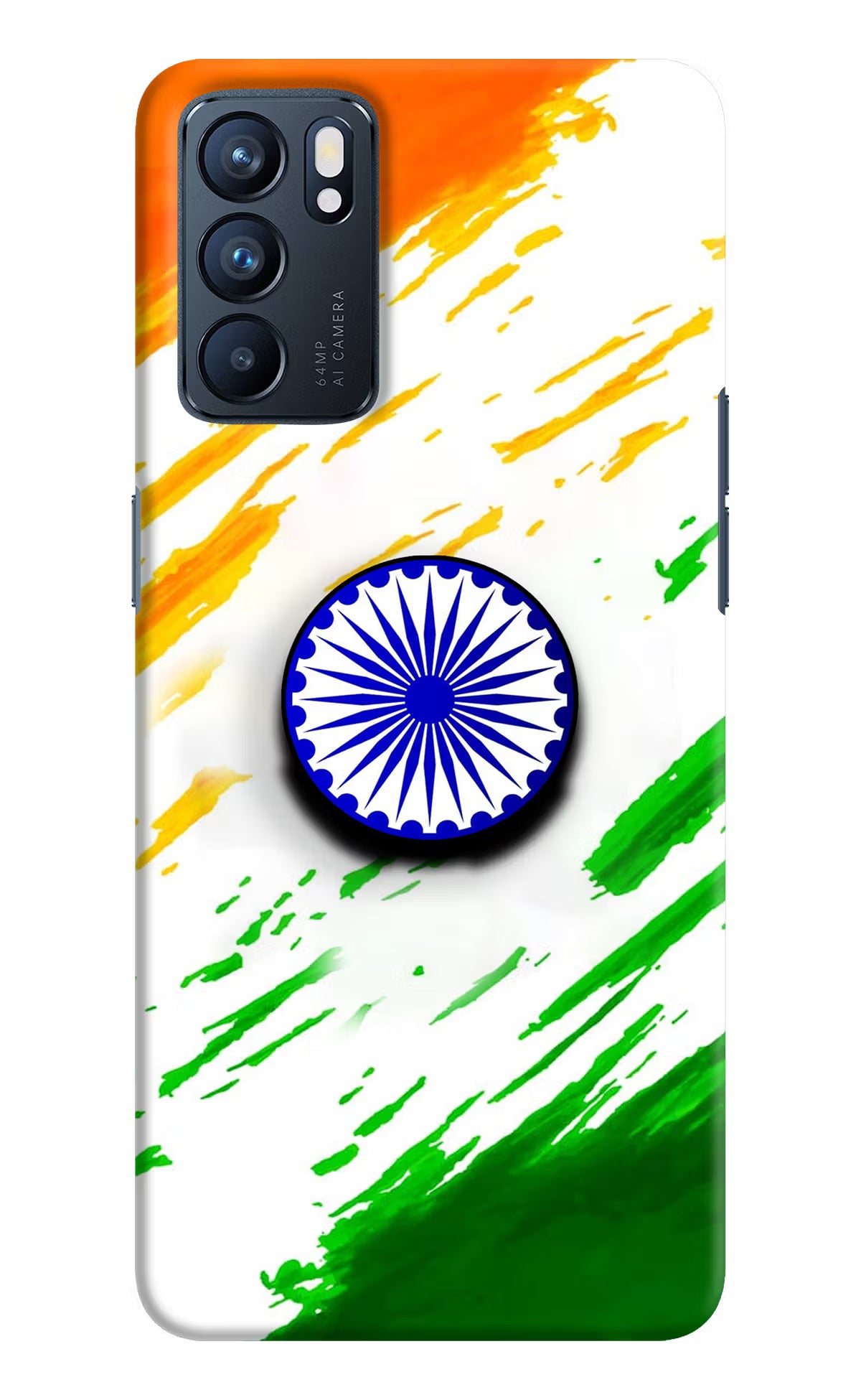 Indian Flag Ashoka Chakra Oppo Reno6 5G Pop Case by Casekaro