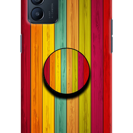 Multicolor Wooden Oppo Reno6 5G Pop Case by Casekaro