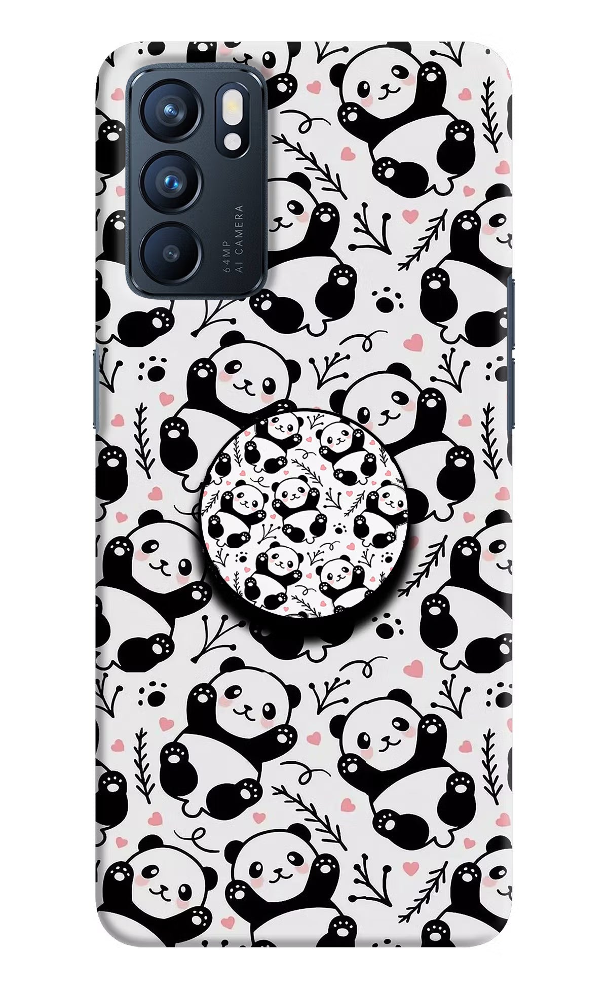 Cute Panda Oppo Reno6 5G Pop Case by Casekaro