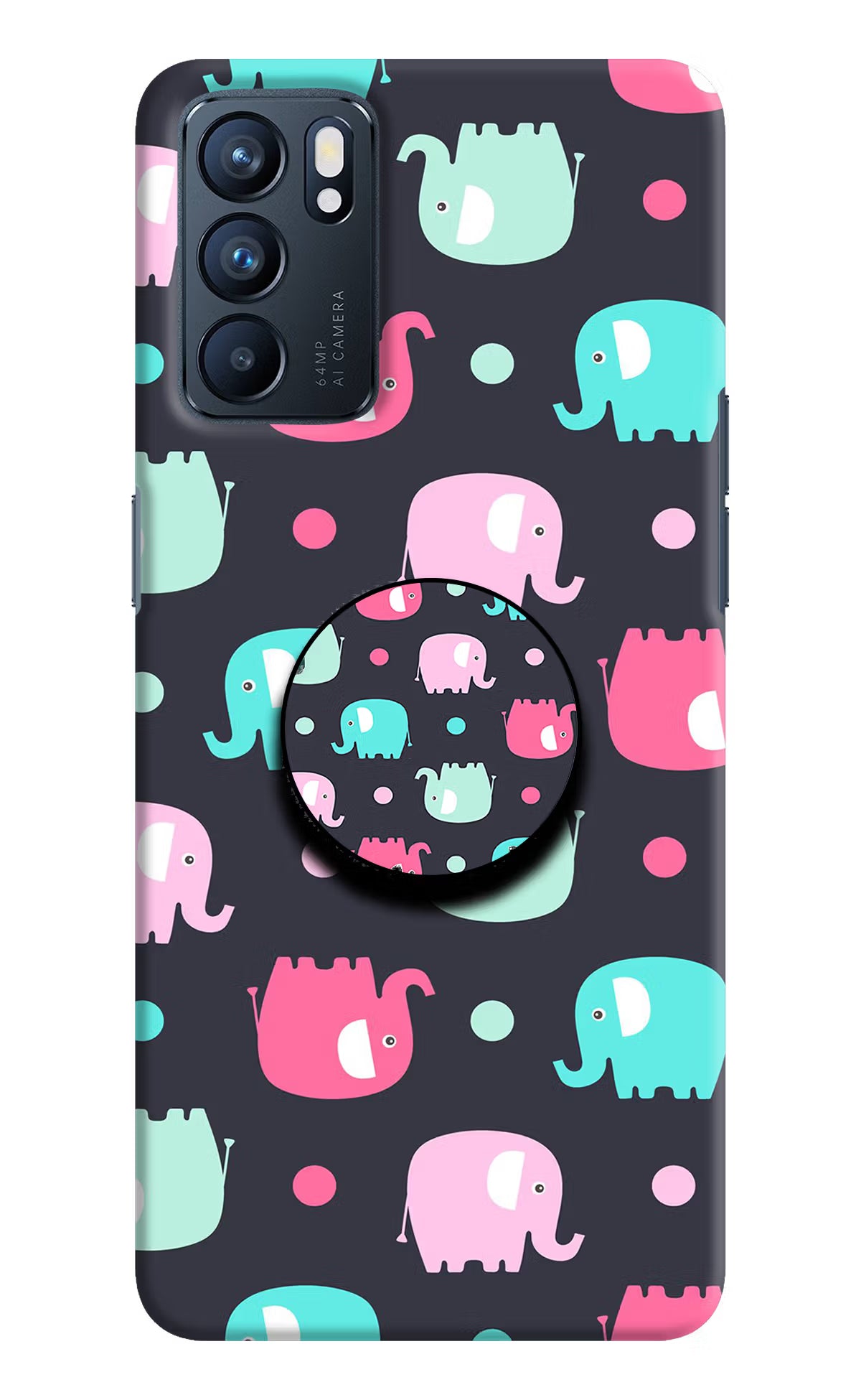 Baby Elephants Oppo Reno6 5G Pop Case by Casekaro