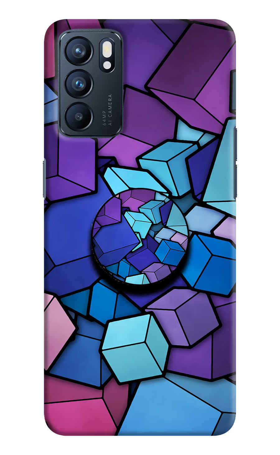 Cubic Abstract Oppo Reno6 5G Pop Case, Hard case