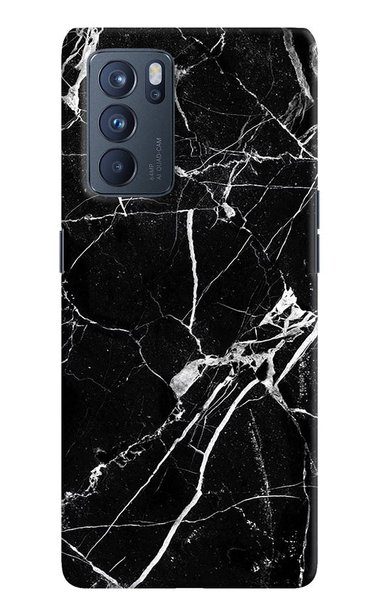 Black Marble Pattern Oppo Reno6 Pro 5G Hard Case Back Cover by Casekaro