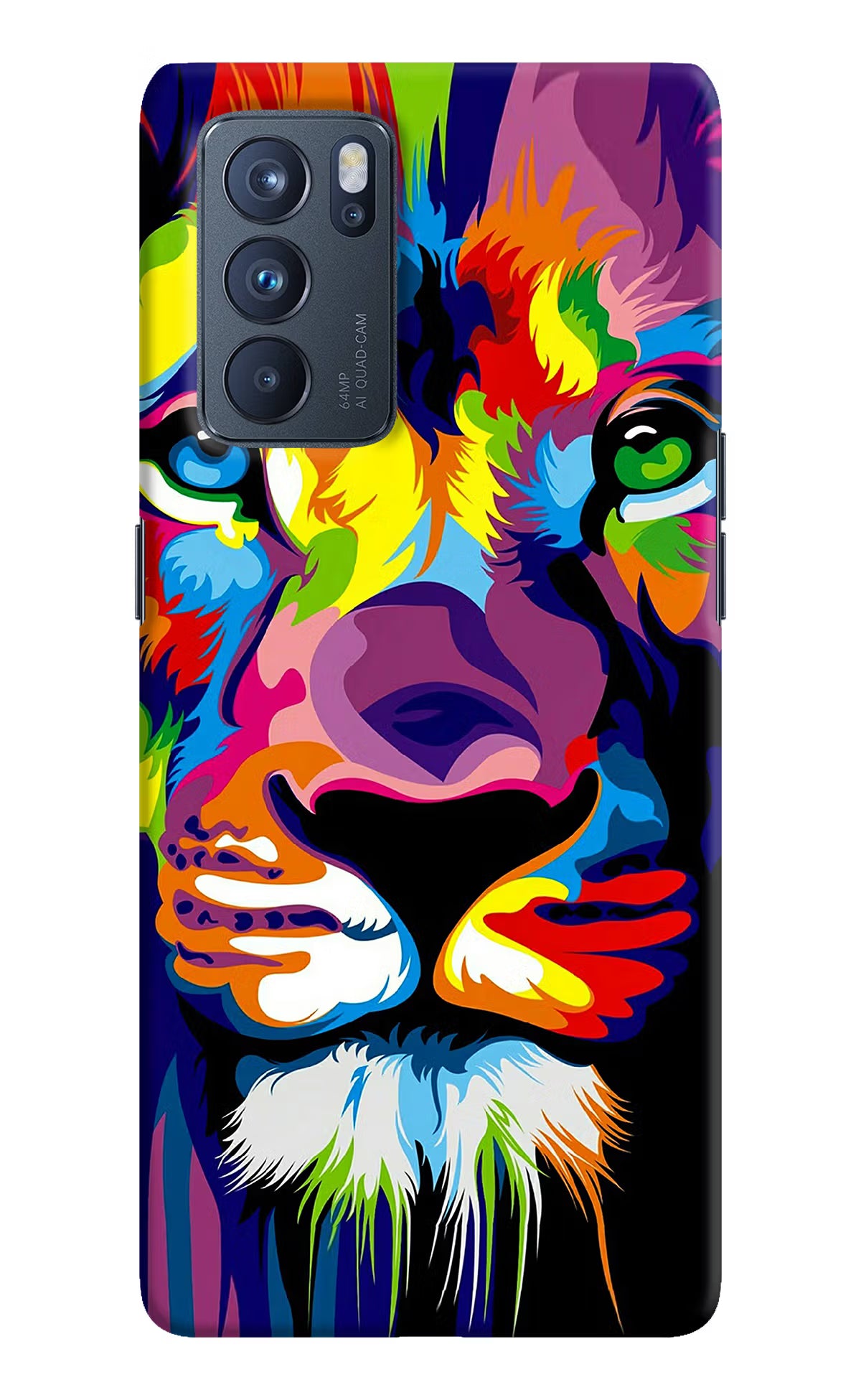 Lion Oppo Reno6 Pro 5G Hard Case Back Cover by Casekaro