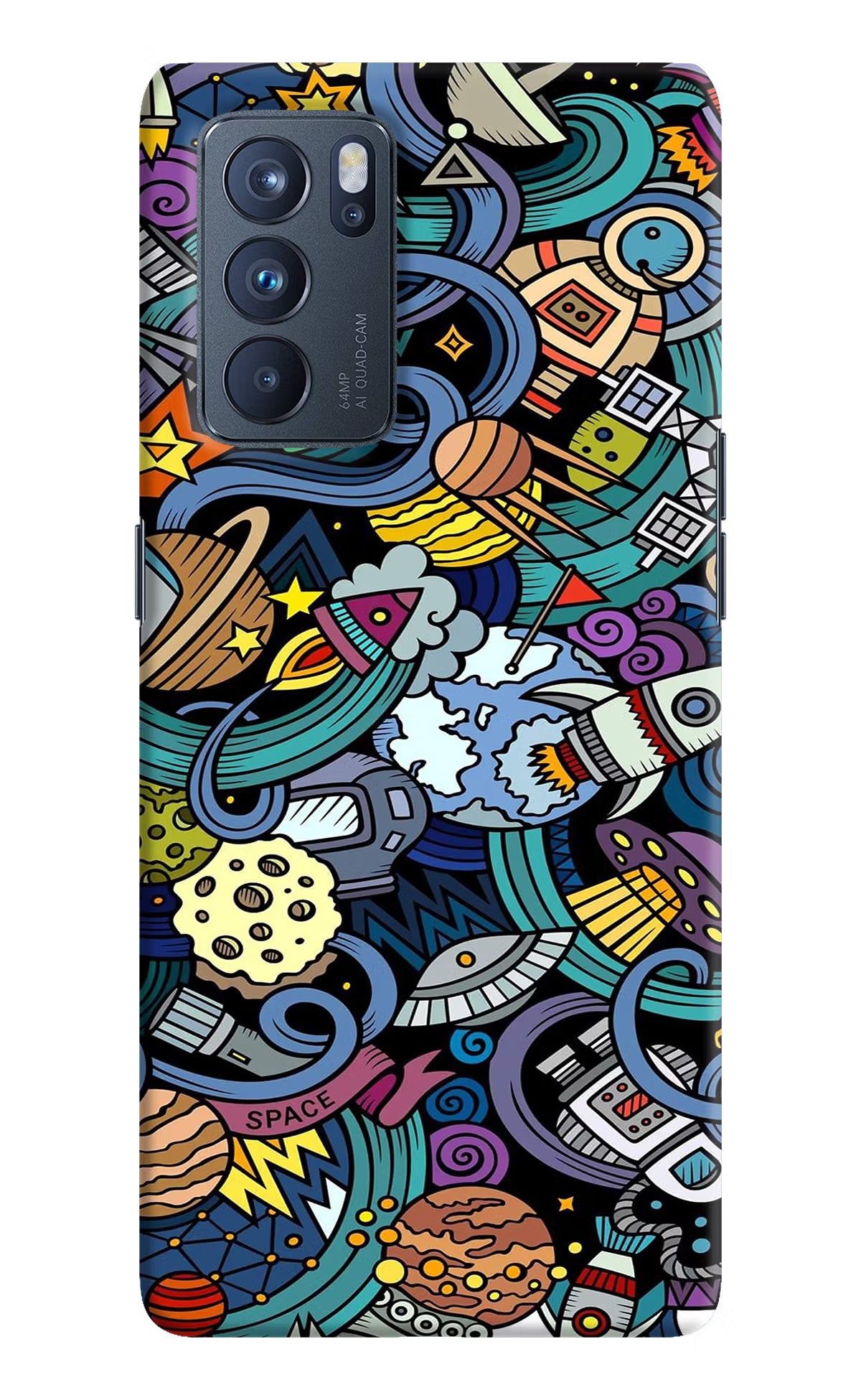 Space Abstract Oppo Reno6 Pro 5G Hard Case Back Cover by Casekaro