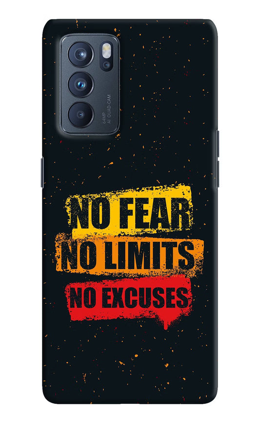 No Fear No Limits No Excuse Oppo Reno6 Pro 5G Hard Case Back Cover by Casekaro