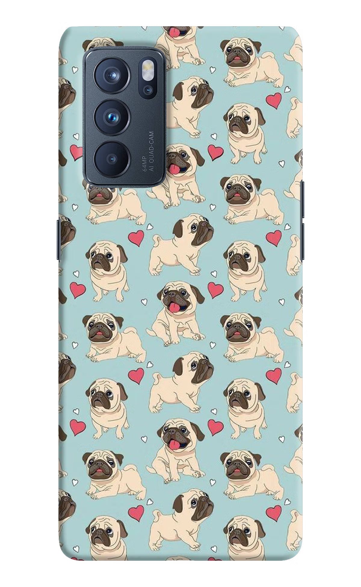Pug Dog Oppo Reno6 Pro 5G Hard Case Back Cover by Casekaro