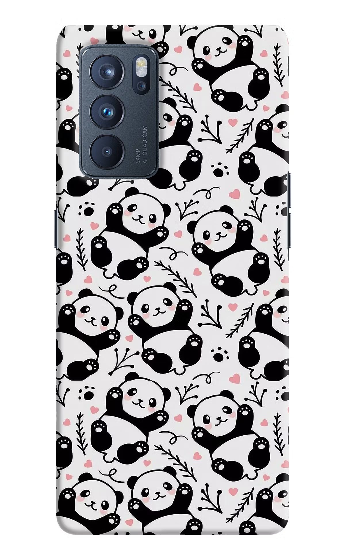 Cute Panda Oppo Reno6 Pro 5G Hard Case Back Cover by Casekaro