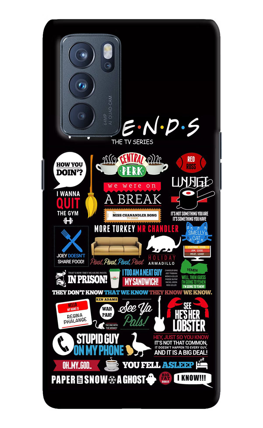 FRIENDS Oppo Reno6 Pro 5G Back Cover, Hard case
