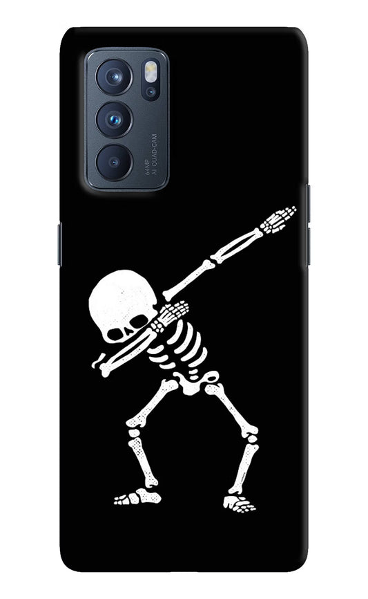 Dabbing Skeleton Art Oppo Reno6 Pro 5G Hard Case Back Cover by Casekaro