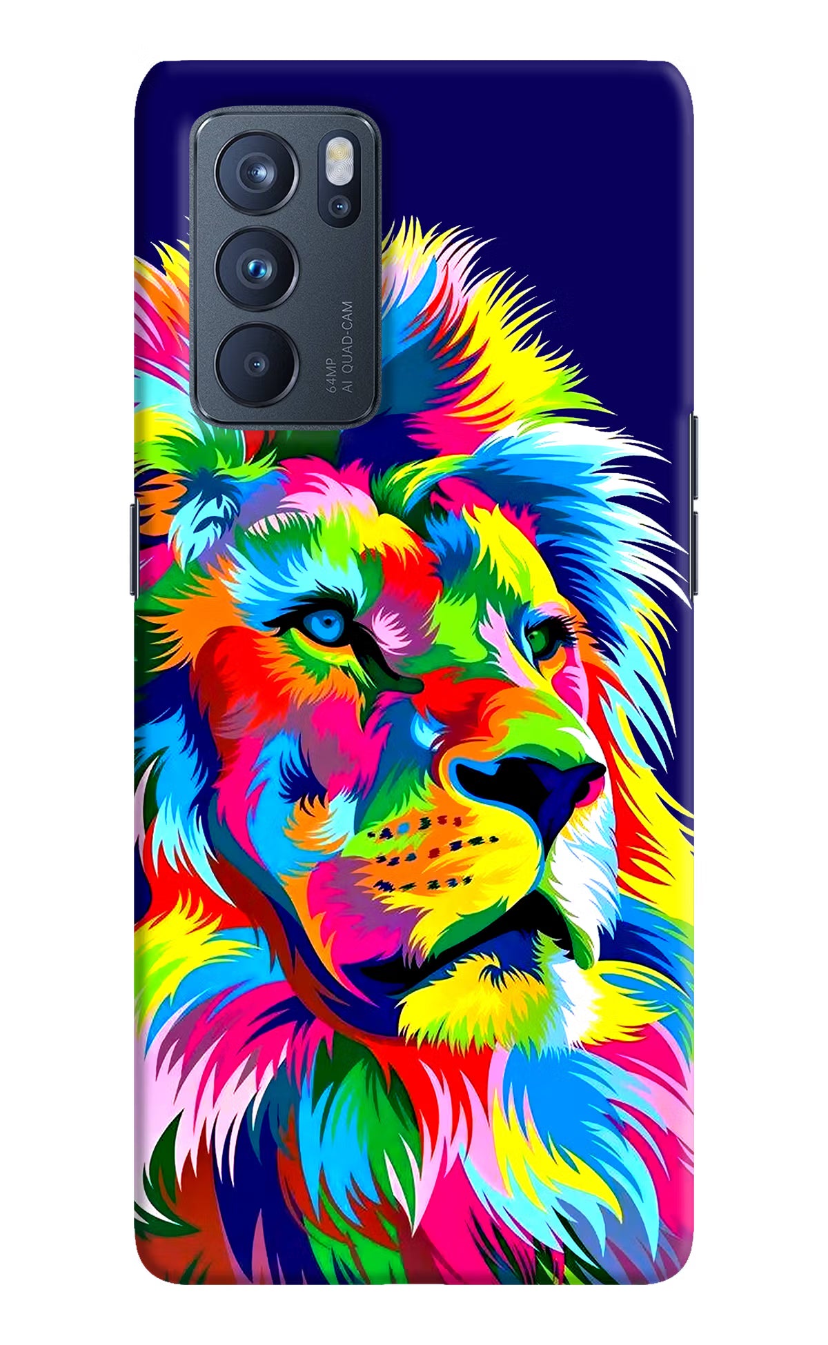 Vector Art Lion Oppo Reno6 Pro 5G Hard Case Back Cover by Casekaro