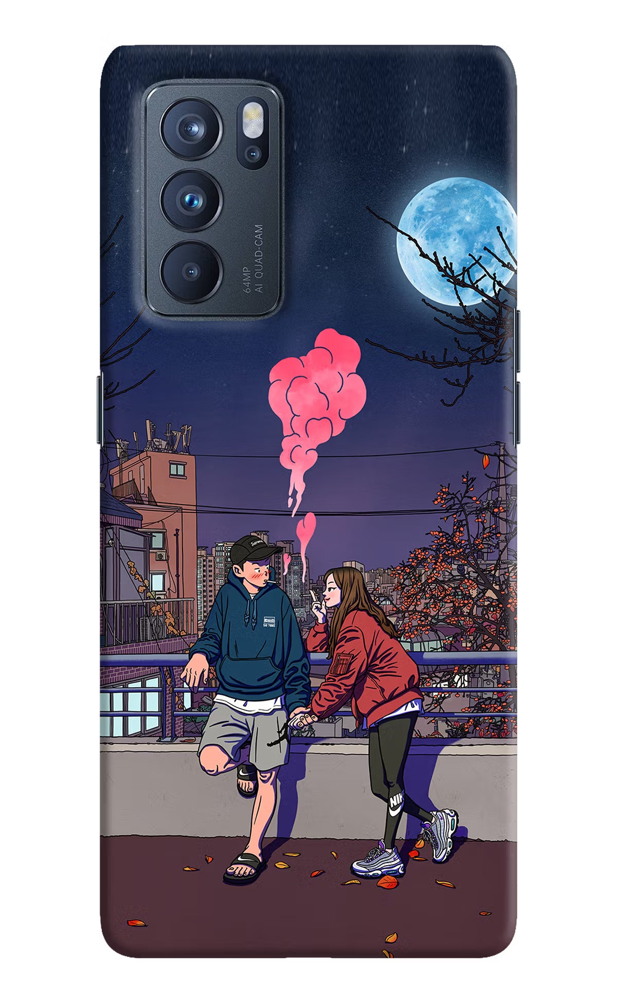 Chilling Couple Oppo Reno6 Pro 5G Hard Case Back Cover by Casekaro