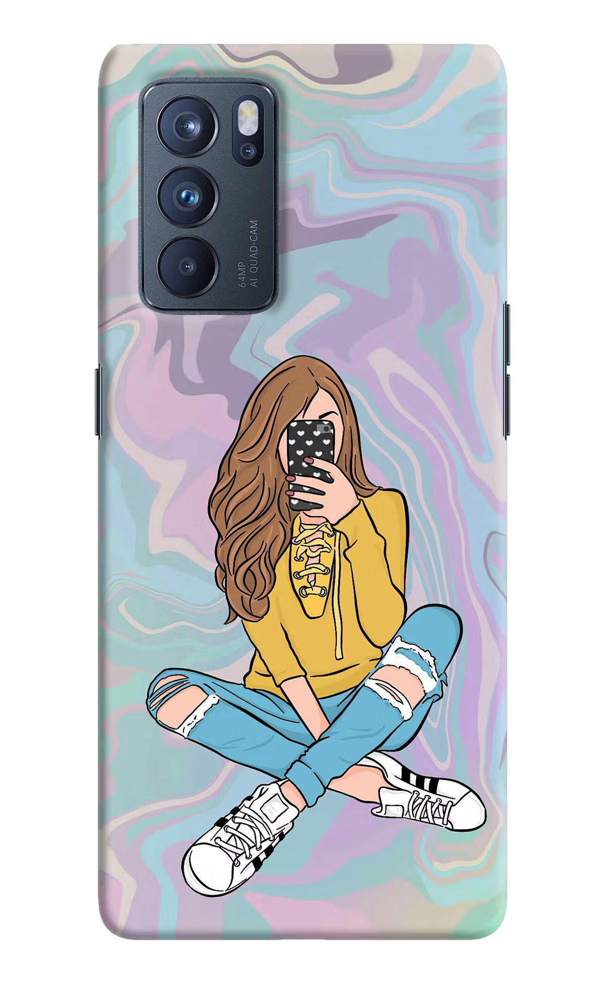 Selfie Girl Oppo Reno6 Pro 5G Hard Case Back Cover by Casekaro