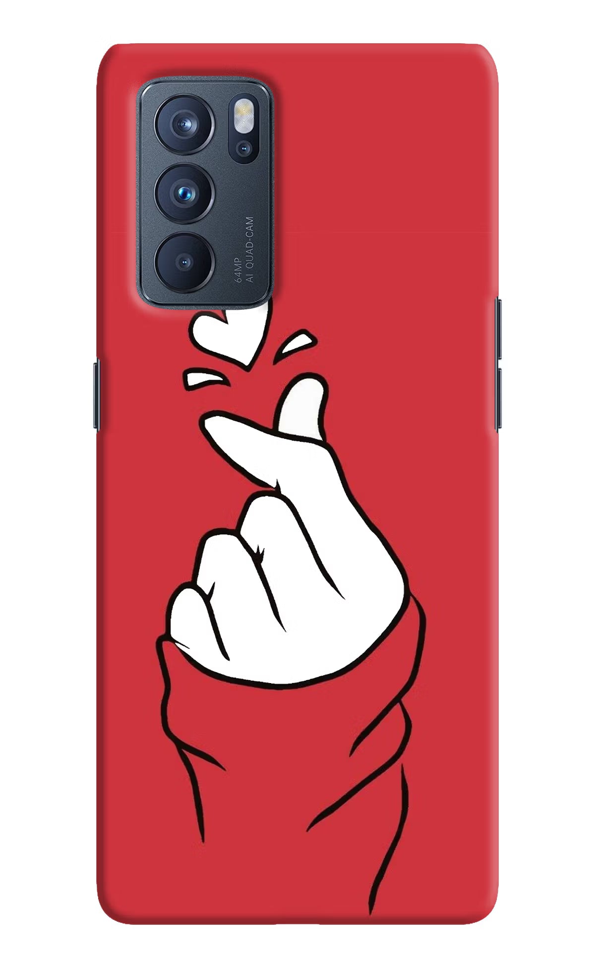 Korean Love Sign Oppo Reno6 Pro 5G Hard Case Back Cover by Casekaro