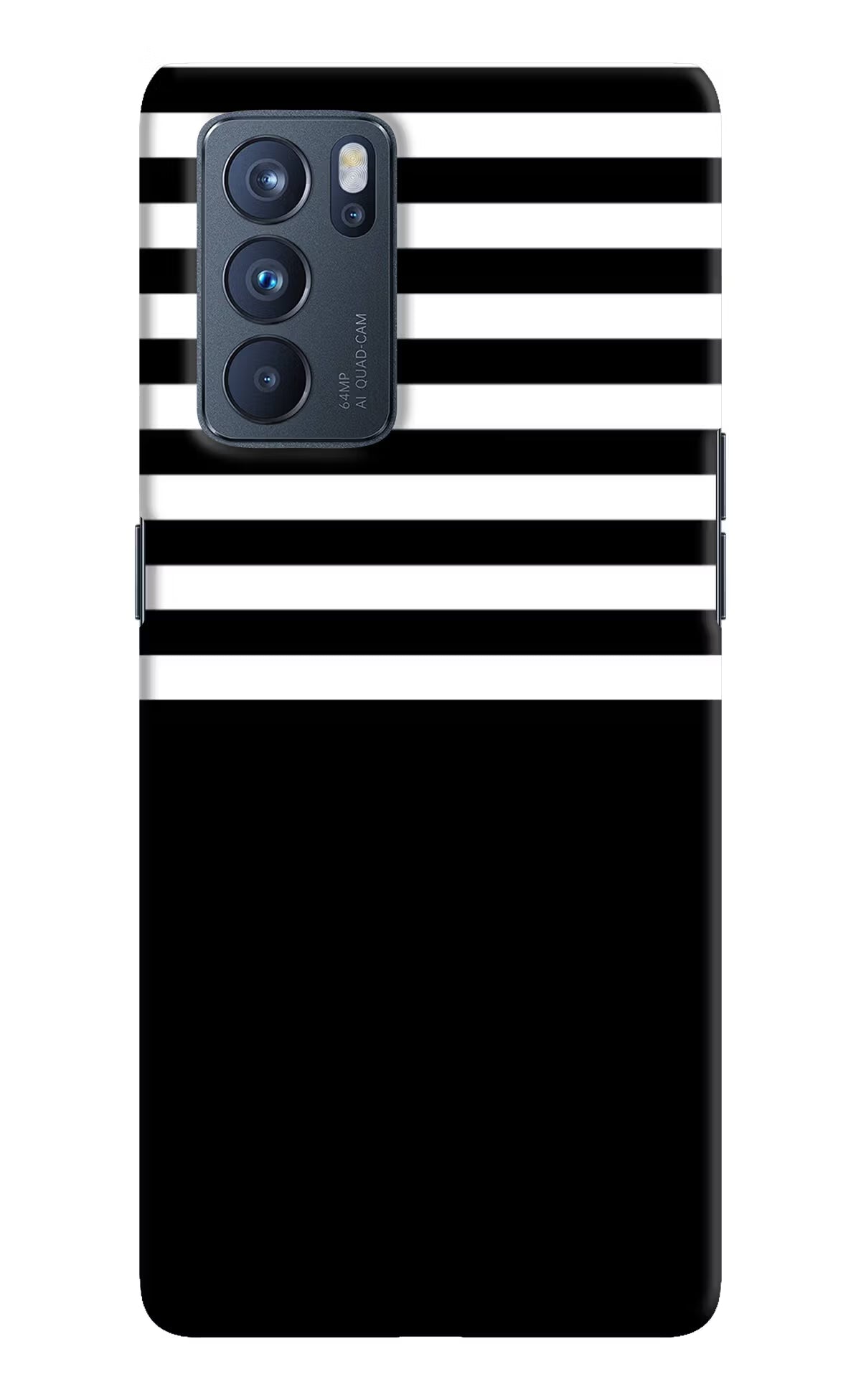 Black and White Print Oppo Reno6 Pro 5G Hard Case Back Cover by Casekaro