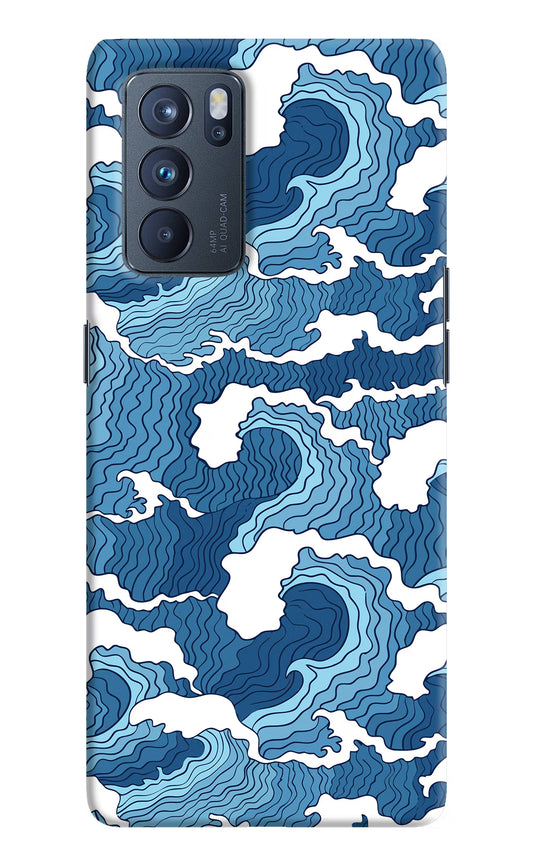 Blue Waves Oppo Reno6 Pro 5G Hard Case Back Cover by Casekaro