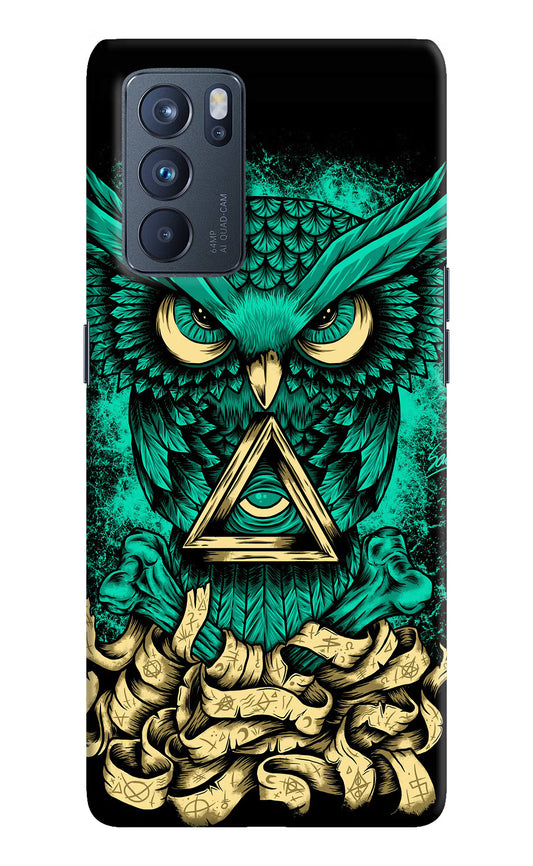 Green Owl Oppo Reno6 Pro 5G Hard Case Back Cover by Casekaro