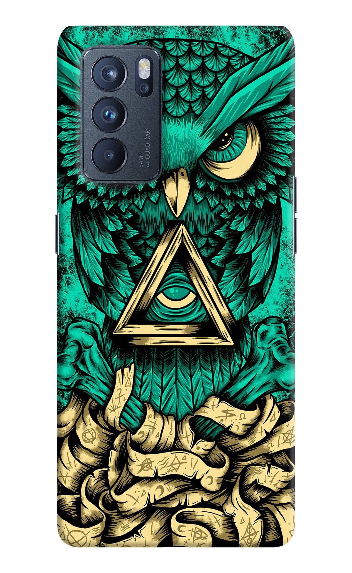 Green Owl Oppo Reno6 Pro 5G Hard Case Back Cover by Casekaro