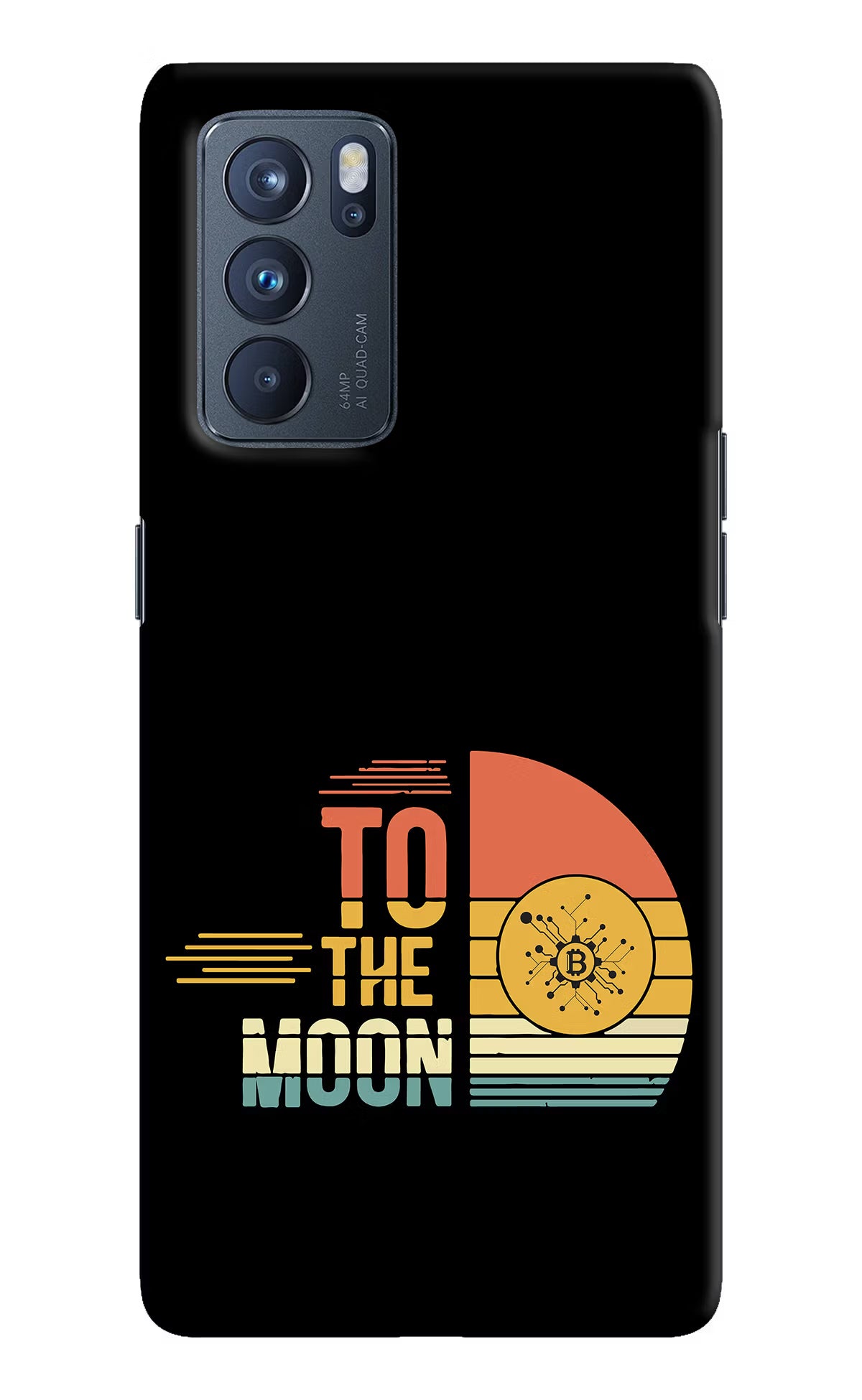 To the Moon Oppo Reno6 Pro 5G Hard Case Back Cover by Casekaro
