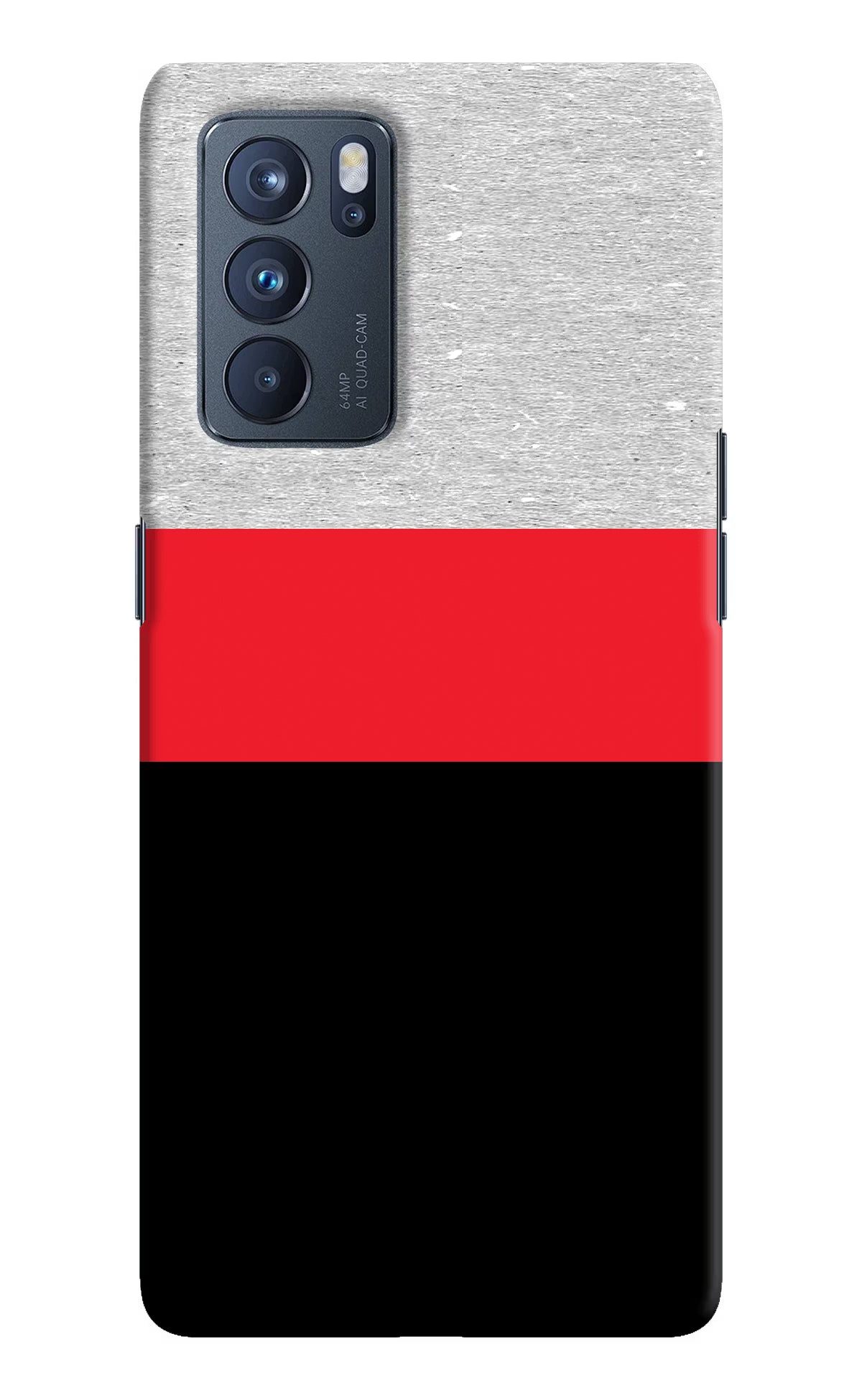 Tri Color Pattern Oppo Reno6 Pro 5G Hard Case Back Cover by Casekaro