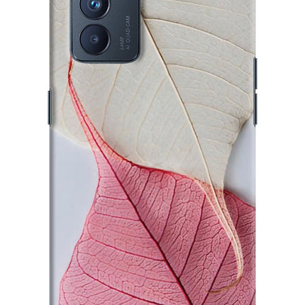 White Pink Leaf Oppo Reno6 Pro 5G Hard Case Back Cover by Casekaro