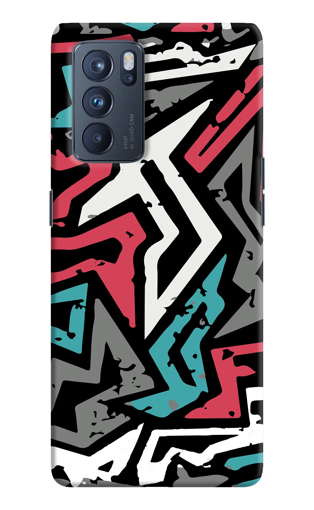 Geometric Graffiti Oppo Reno6 Pro 5G Hard Case Back Cover by Casekaro