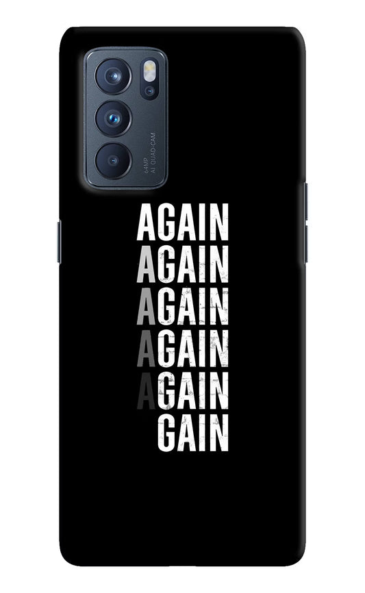 Again Again Gain Oppo Reno6 Pro 5G Hard Case Back Cover by Casekaro