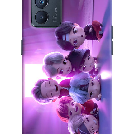 BTS Chibi Oppo Reno6 Pro 5G Hard Case Back Cover by Casekaro
