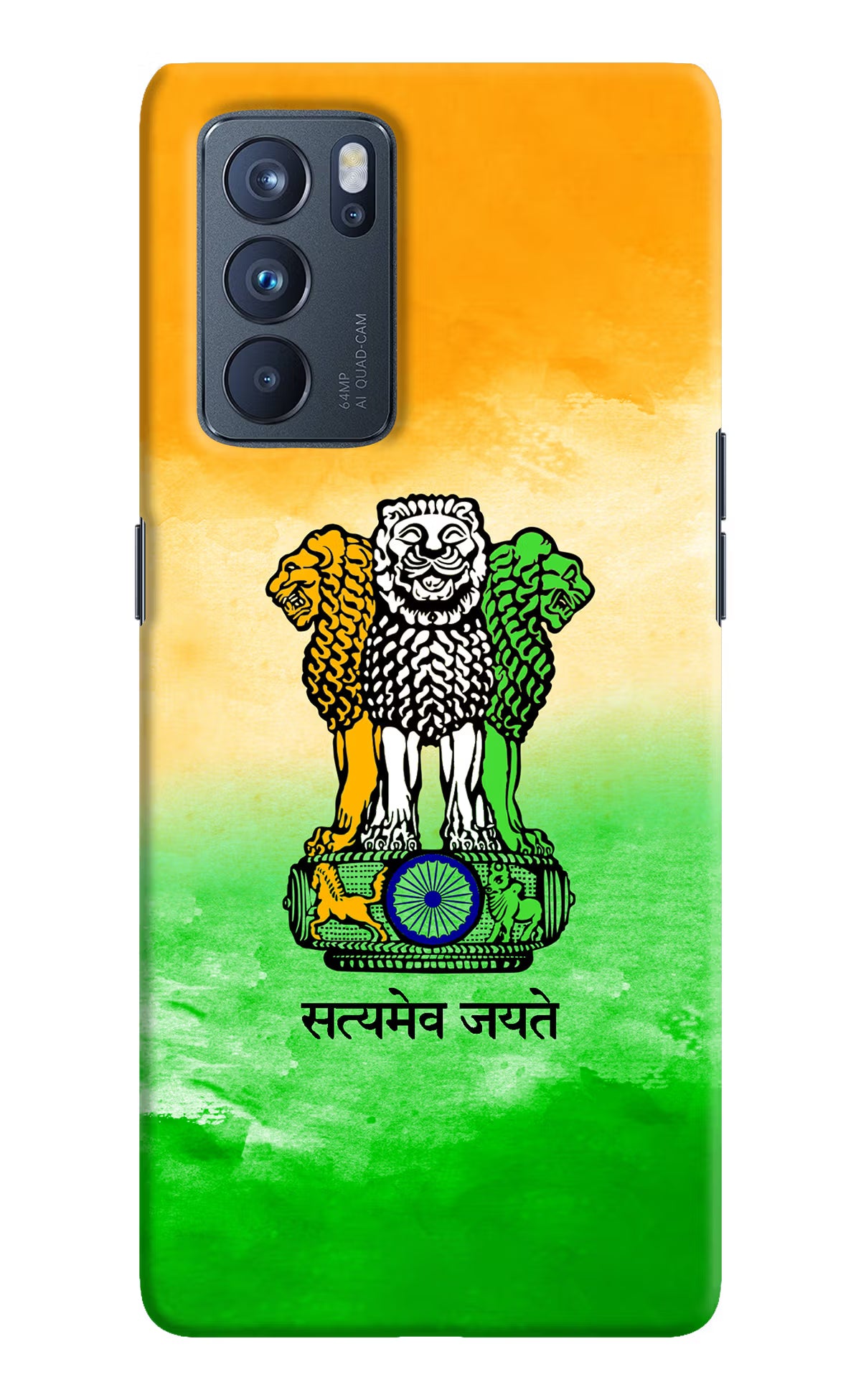 Satyamev Jayate Flag Oppo Reno6 Pro 5G Hard Case Back Cover by Casekaro