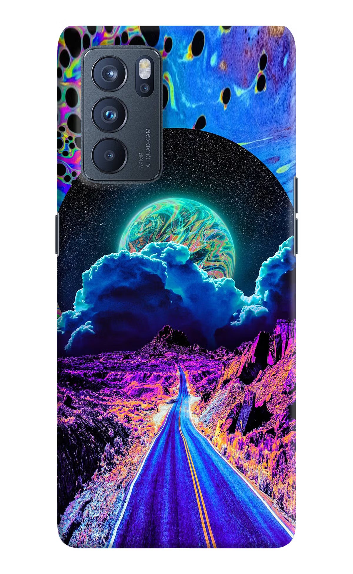 Psychedelic Painting Oppo Reno6 Pro 5G Hard Case Back Cover by Casekaro