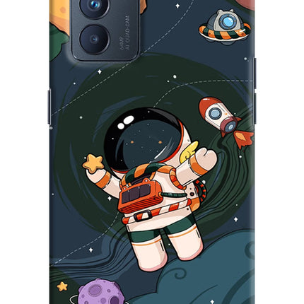 Cartoon Astronaut Oppo Reno6 Pro 5G Hard Case Back Cover by Casekaro
