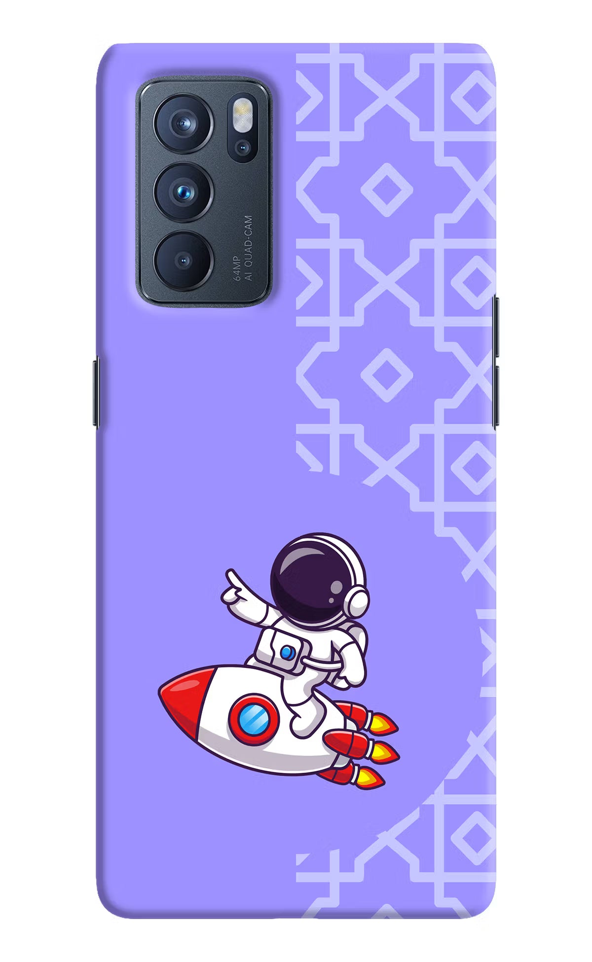 Cute Astronaut Oppo Reno6 Pro 5G Hard Case Back Cover by Casekaro