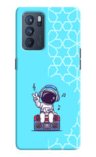 Cute Astronaut Chilling Oppo Reno6 Pro 5G Hard Case Back Cover by Casekaro
