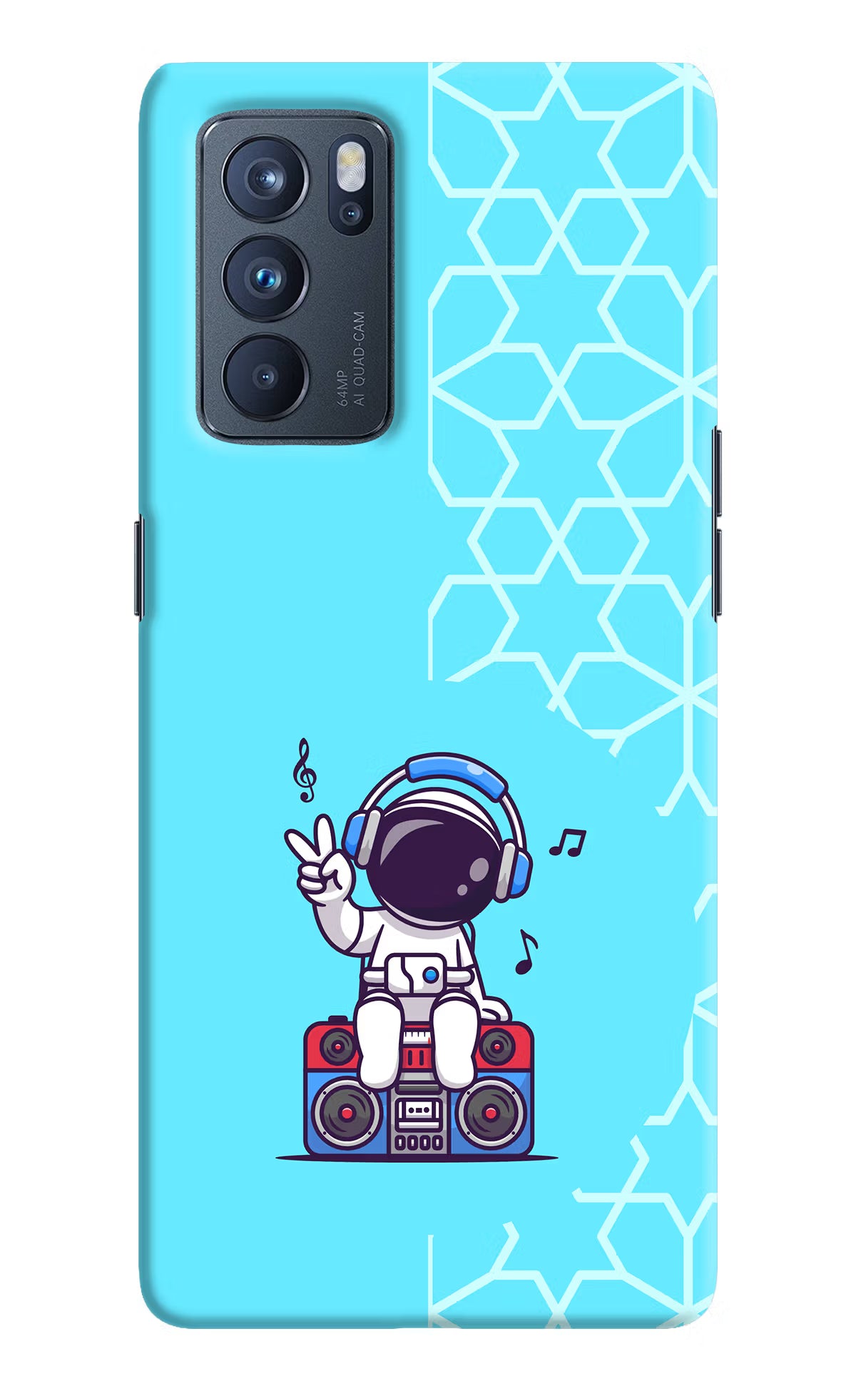 Cute Astronaut Chilling Oppo Reno6 Pro 5G Hard Case Back Cover by Casekaro