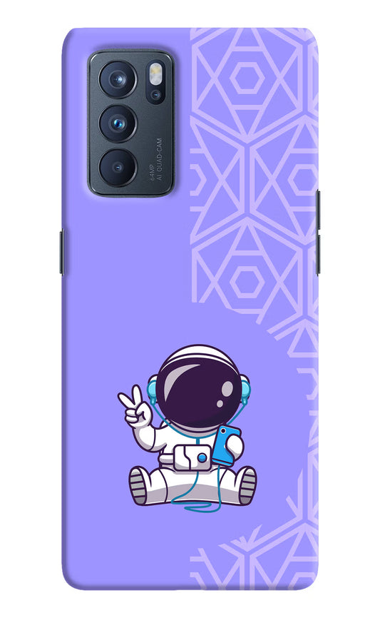 Cute Astronaut Chilling Oppo Reno6 Pro 5G Hard Case Back Cover by Casekaro