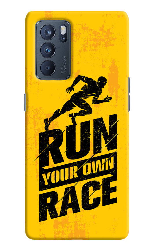 Run Your Own Race Oppo Reno6 Pro 5G Hard Case Back Cover by Casekaro