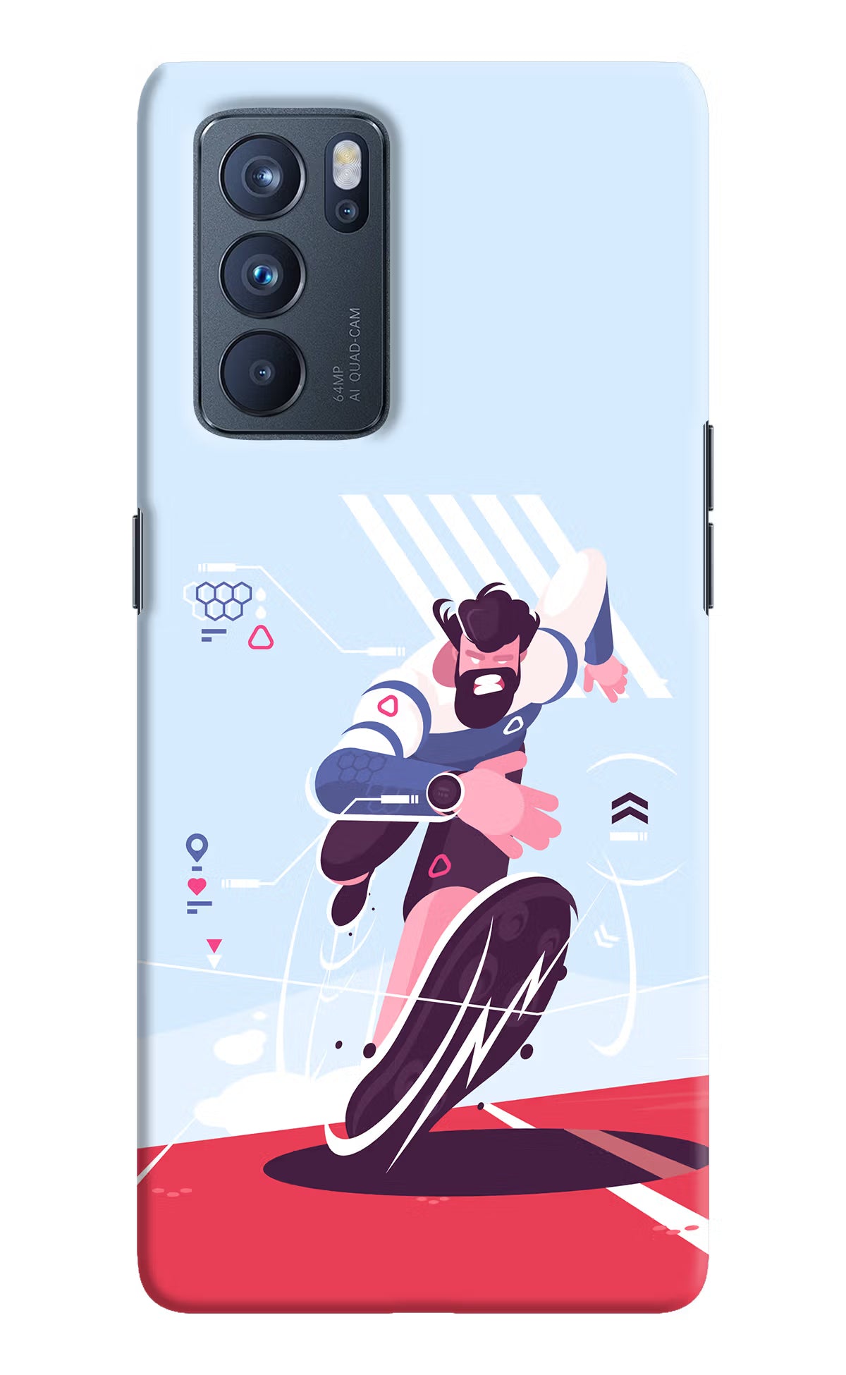 Run Pro Oppo Reno6 Pro 5G Hard Case Back Cover by Casekaro