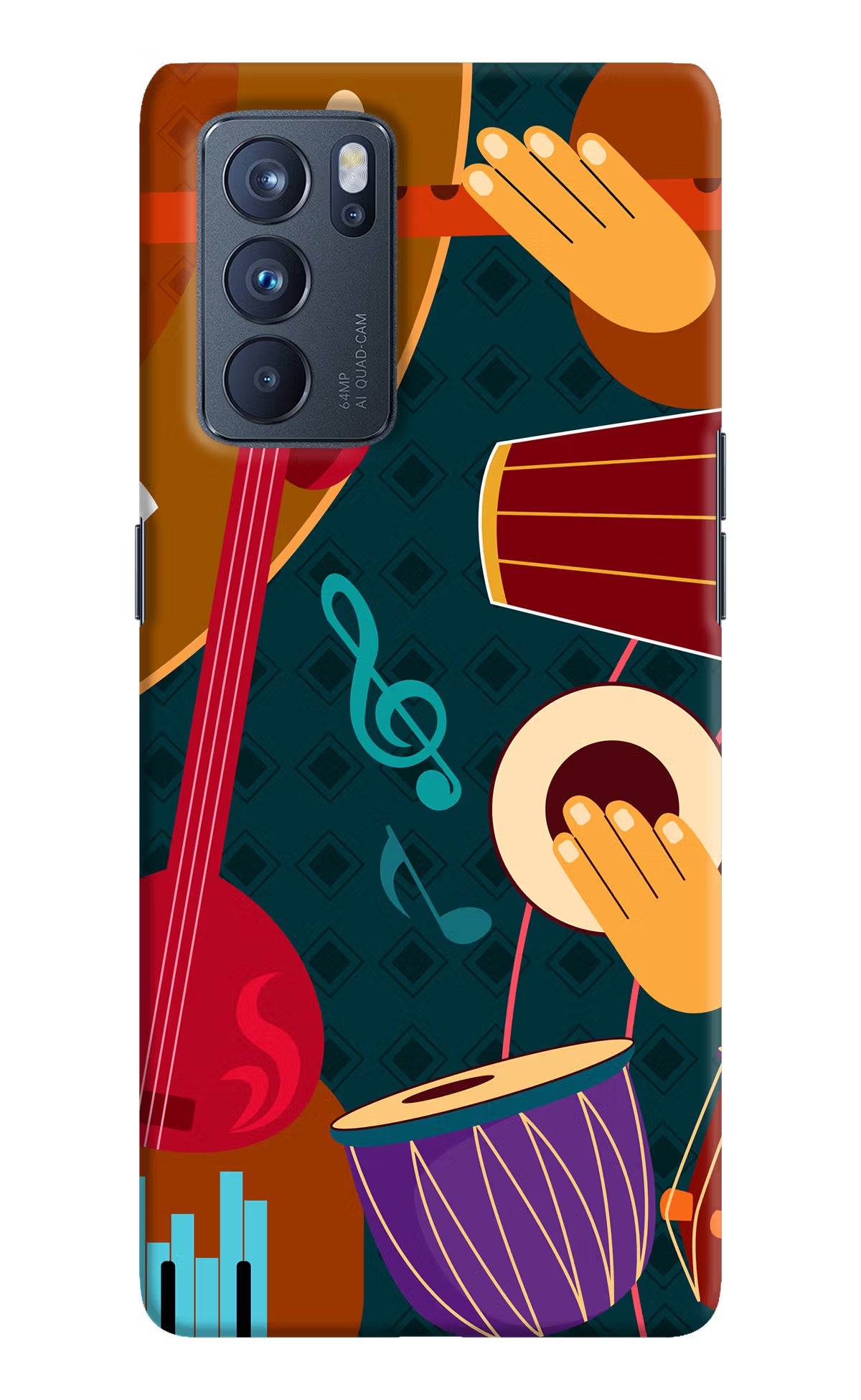 Music Instrument Oppo Reno6 Pro 5G Hard Case Back Cover by Casekaro