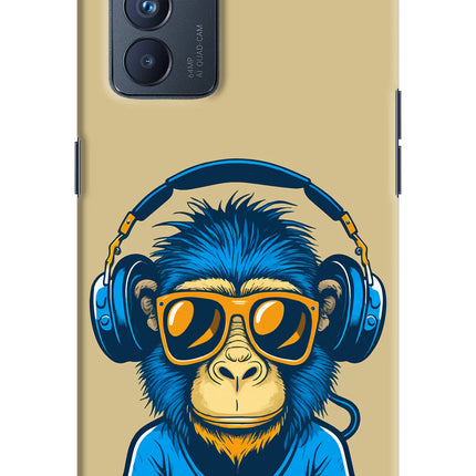 Monkey Headphone Oppo Reno6 Pro 5G Hard Case Back Cover by Casekaro