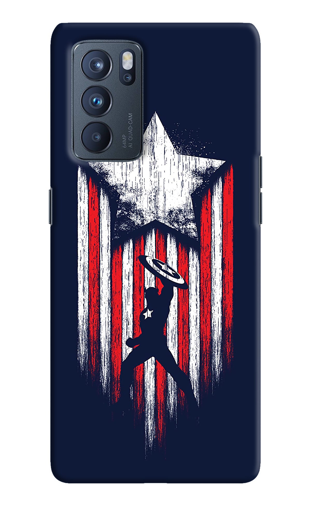 Captain America Marvel Art Oppo Reno6 Pro 5G Back Cover