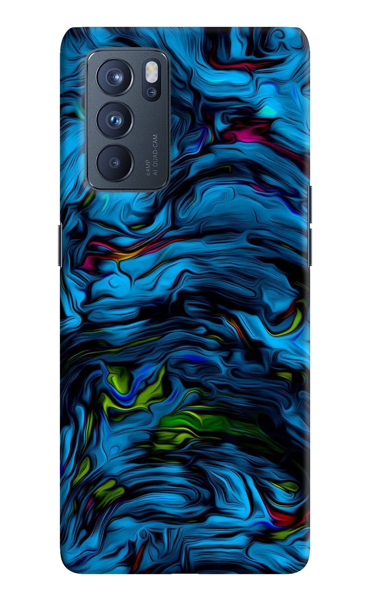Dark Blue Abstract Oppo Reno6 Pro 5G Hard Case Back Cover by Casekaro