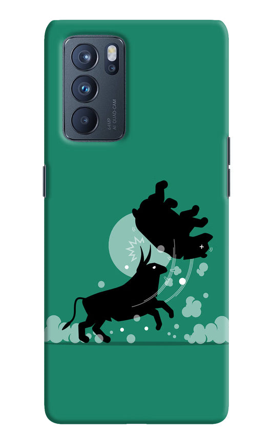 Bull Conqueror Oppo Reno6 Pro 5G Hard Case Back Cover by Casekaro