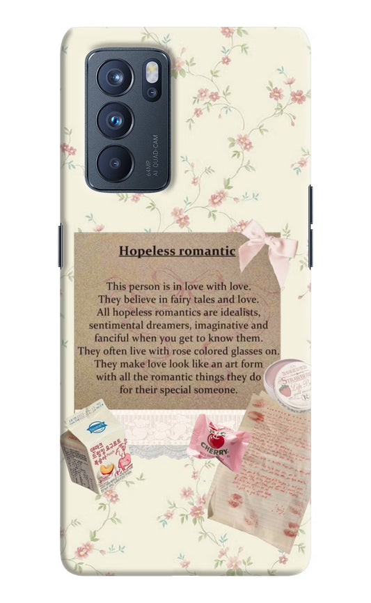 Hopeless Romantic Oppo Reno6 Pro 5G Hard Case Back Cover by Casekaro