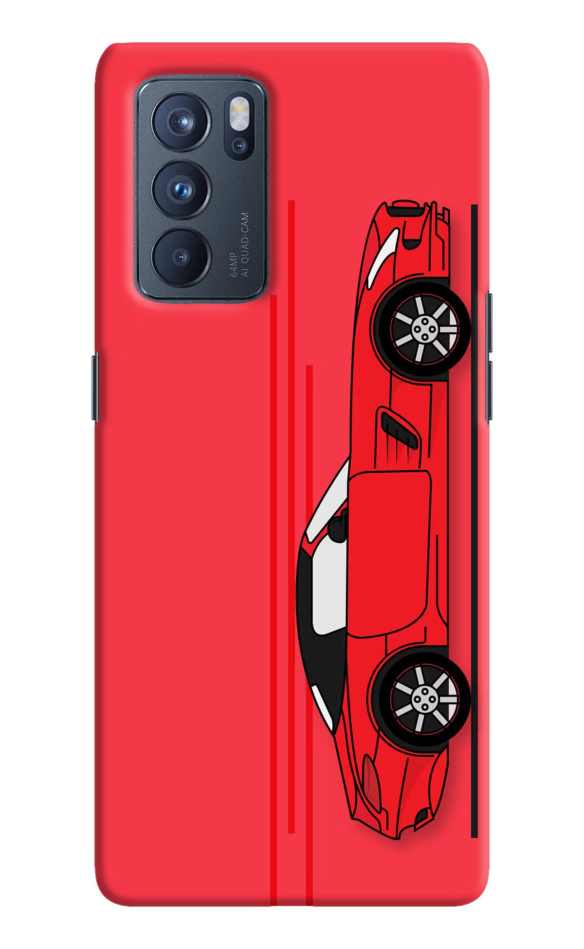 Red Velocity Oppo Reno6 Pro 5G Hard Case Back Cover by Casekaro