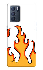 Fired Up – White Oppo Reno6 Pro 5G Hard Case Back Cover by Casekaro