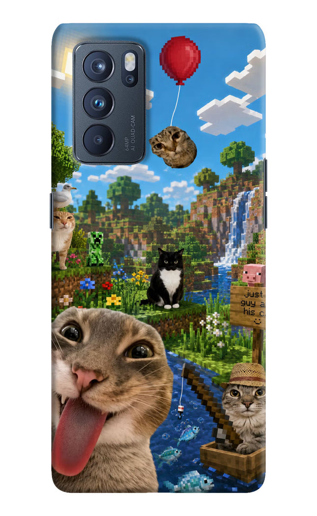 Minecraft Cat Chaos Oppo Reno6 Pro 5G Hard Case Back Cover by Casekaro