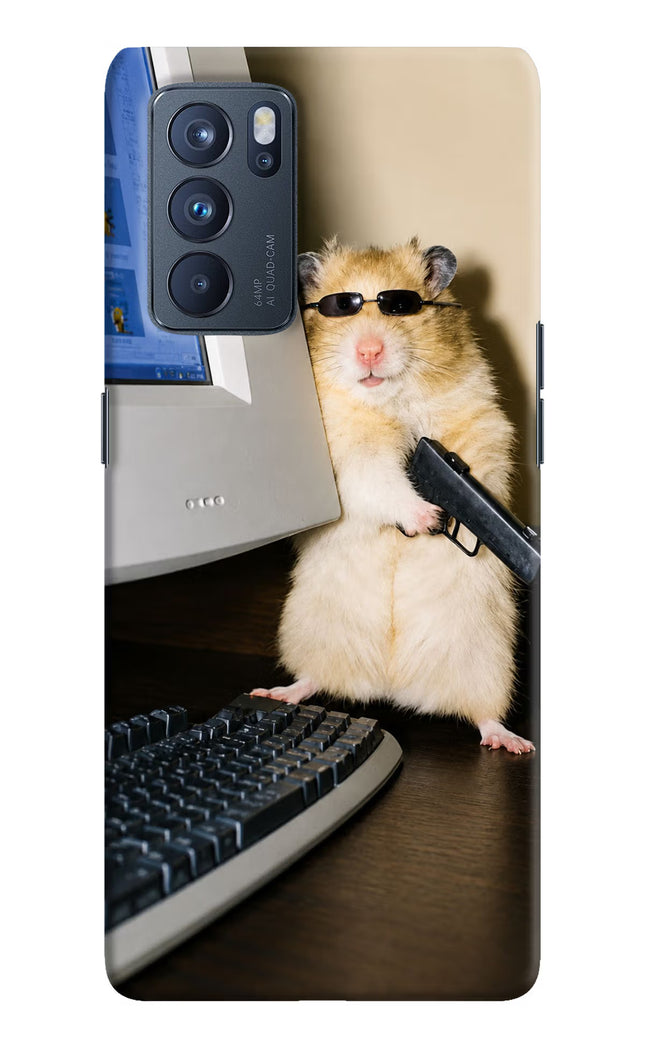 Hacker Hamster Oppo Reno6 Pro 5G Hard Case Back Cover by Casekaro
