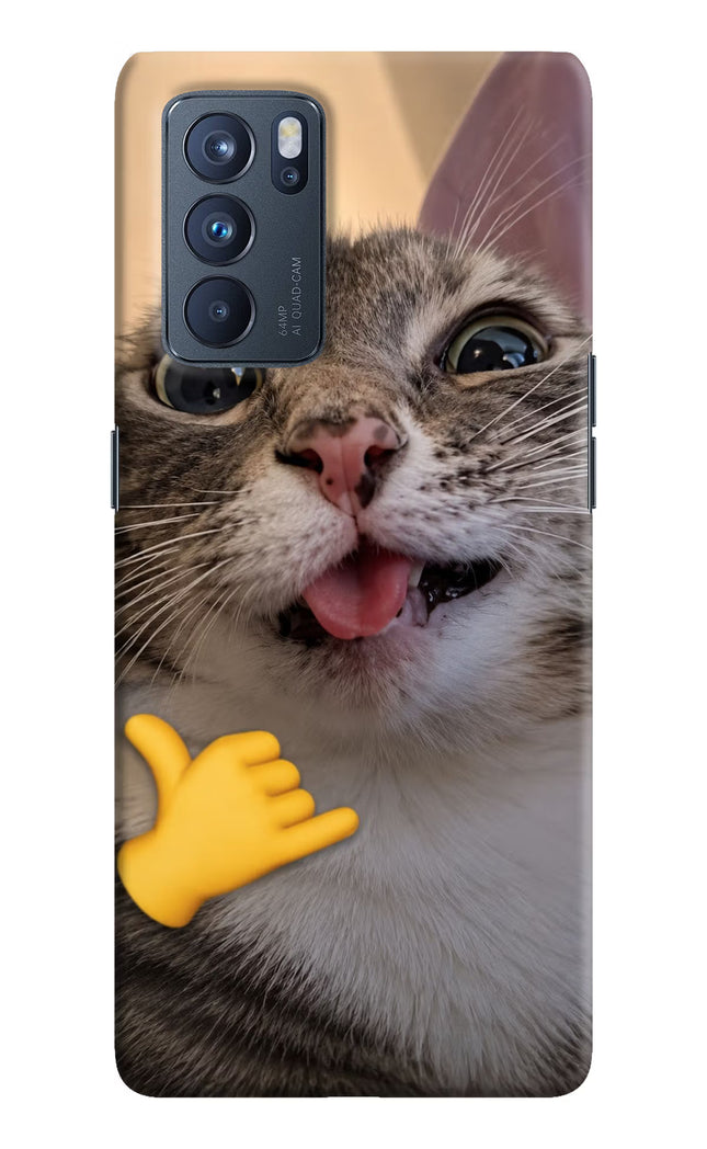 Silly Cat Call Oppo Reno6 Pro 5G Hard Case Back Cover by Casekaro