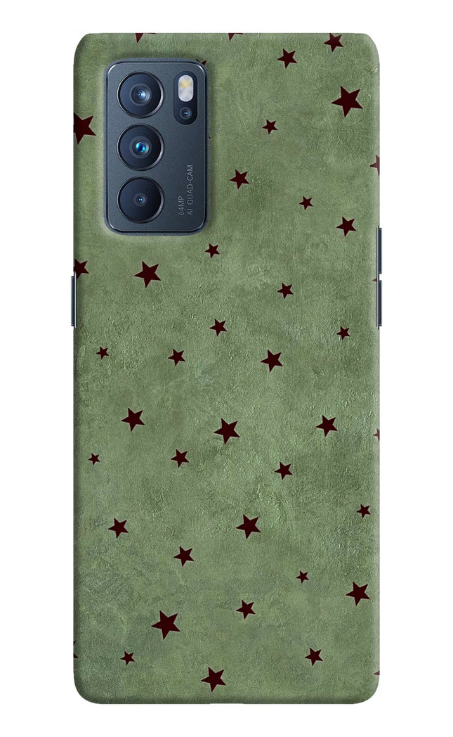 Green Stars Oppo Reno6 Pro 5G Hard Case Back Cover by Casekaro